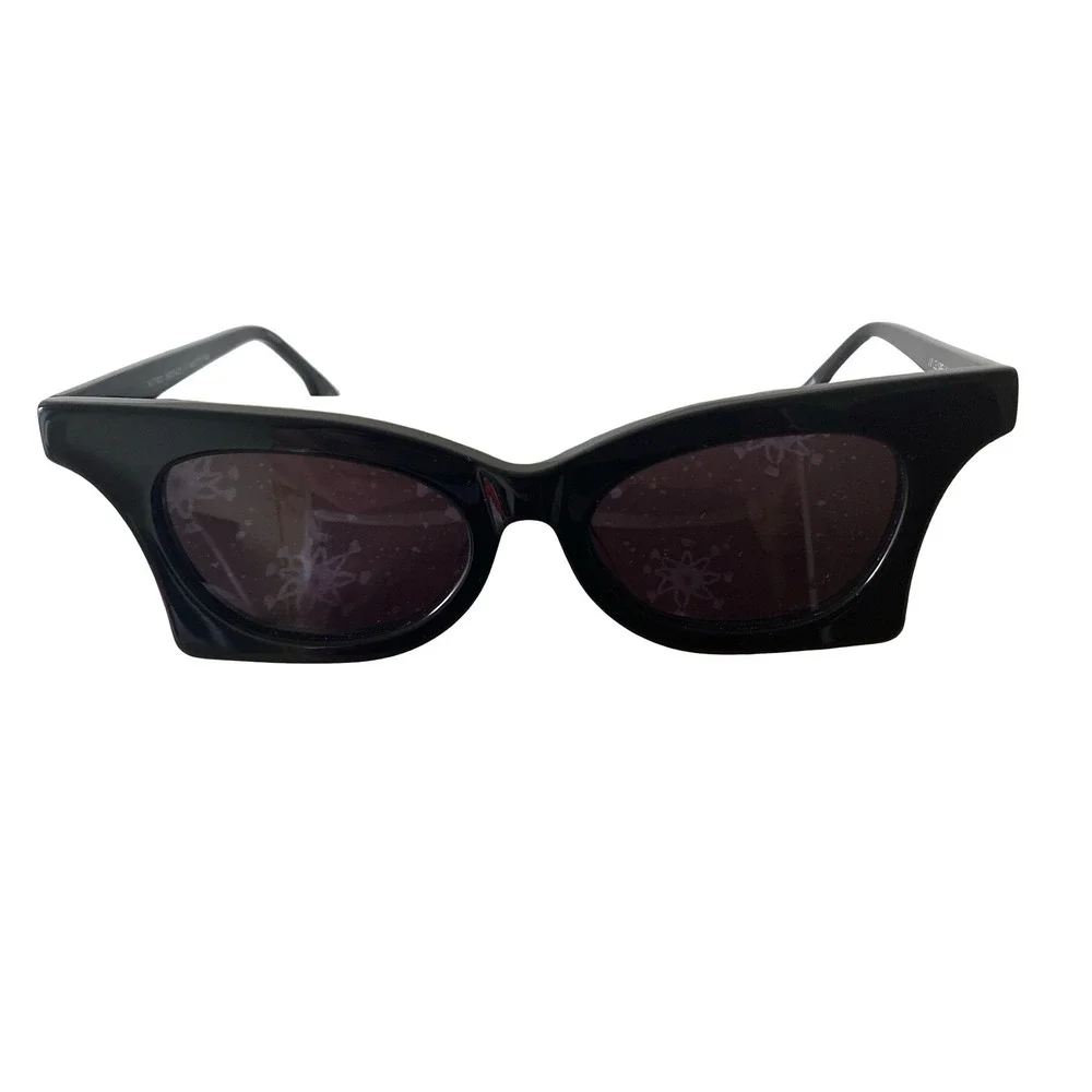 Le Specs‎ Luxe Nitro Black Winged Cat Eye Sunglasses Handmade
